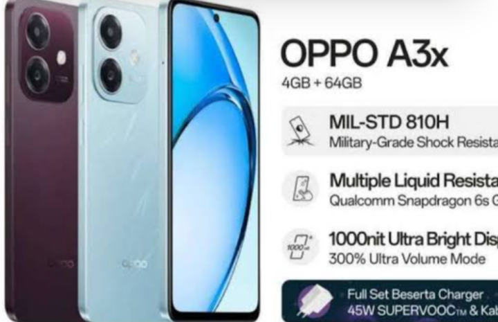 OPPO A3x 4G Cuma Rp1 Jutaan, HP Tahan Banting ala Militer