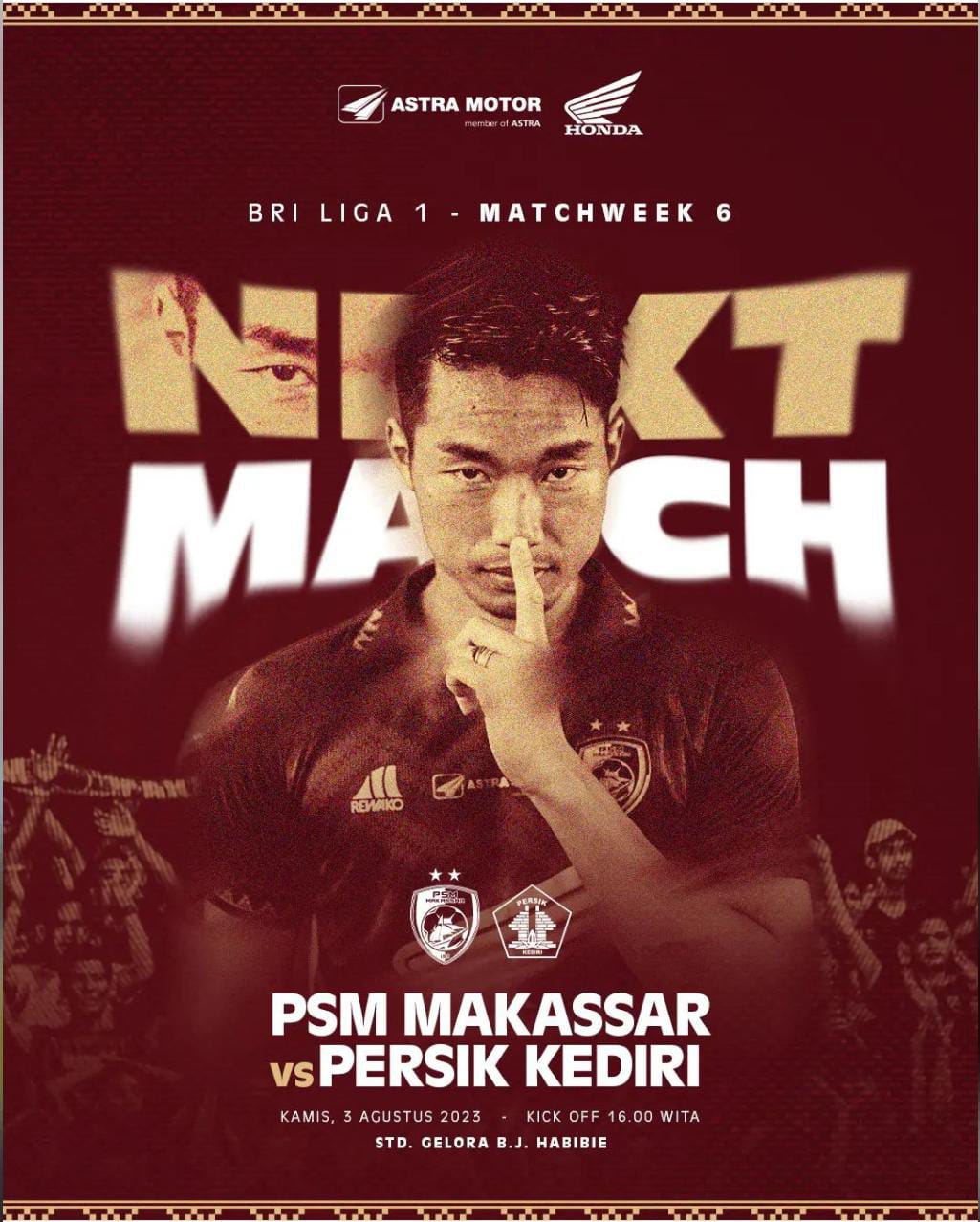 PSM Makassar Vs Persik Kediri BRI Liga 1 Pekan Ke-6, H2H dan Prediksi Skor