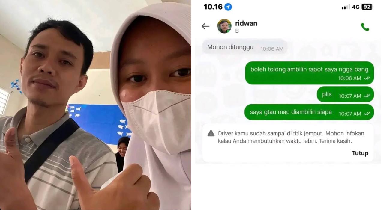 Viral! Dapet Orderan, Driver Ojol Ini Malah Disuruh Ambilin Raport 