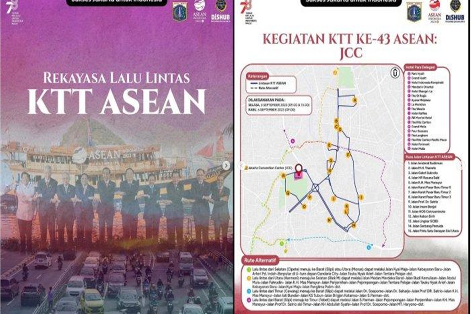 Ini Dia Jadwal dan Rute Rekayasa Lalu Lintas Gelaran KTT ASEAN di Jakarta