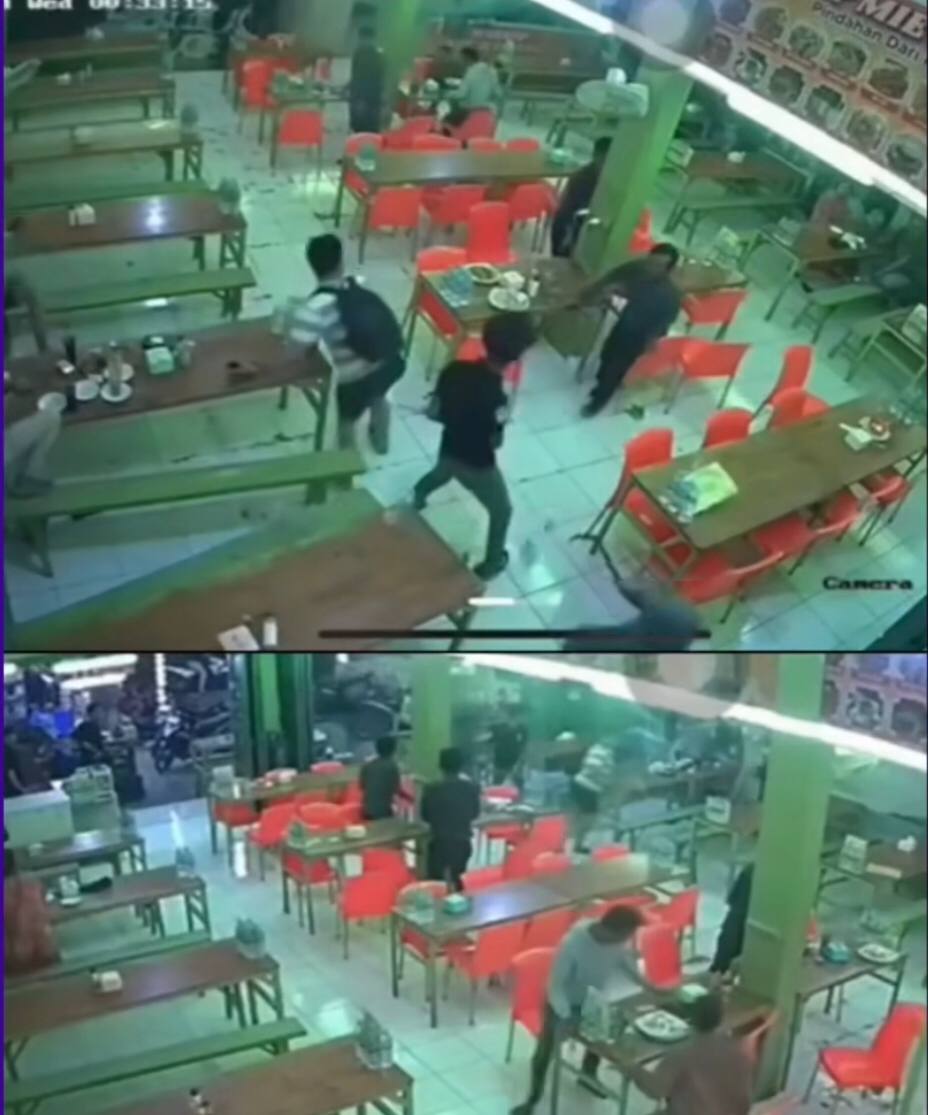 Brutal! Geng Motor Bersajam Serang Warkop Mie Aceh di Deli Serdang, Pengunjung Berhamburan Selamatkan Diri