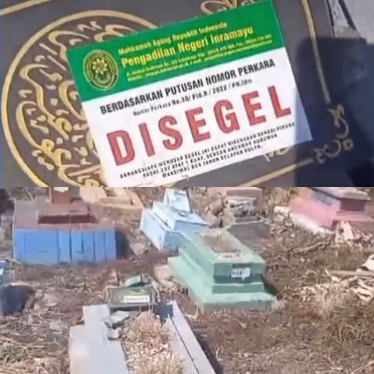 Viral! Puluhan Makam di Indramayu Dihancurkan Bahkan Disegel dengan Berlogo Pengadilan Negeri