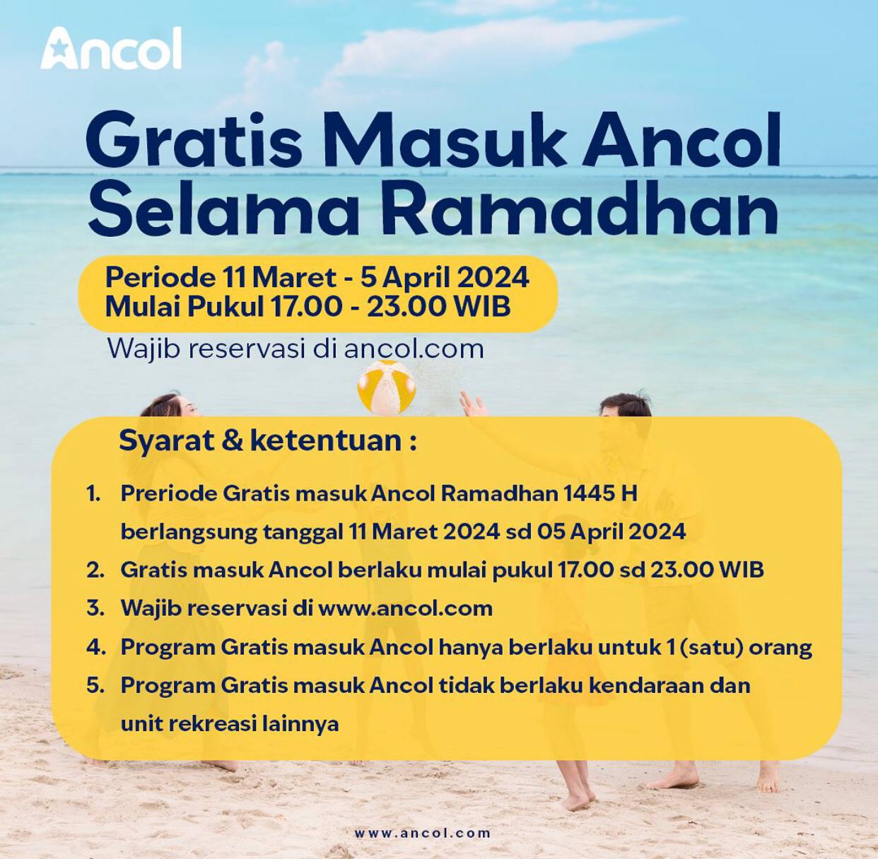 Ancol Gratiskan Tiket Masuk untuk Ngabuburit Selama Bulan Ramadan, Mulai dari 11 Maret 2024 