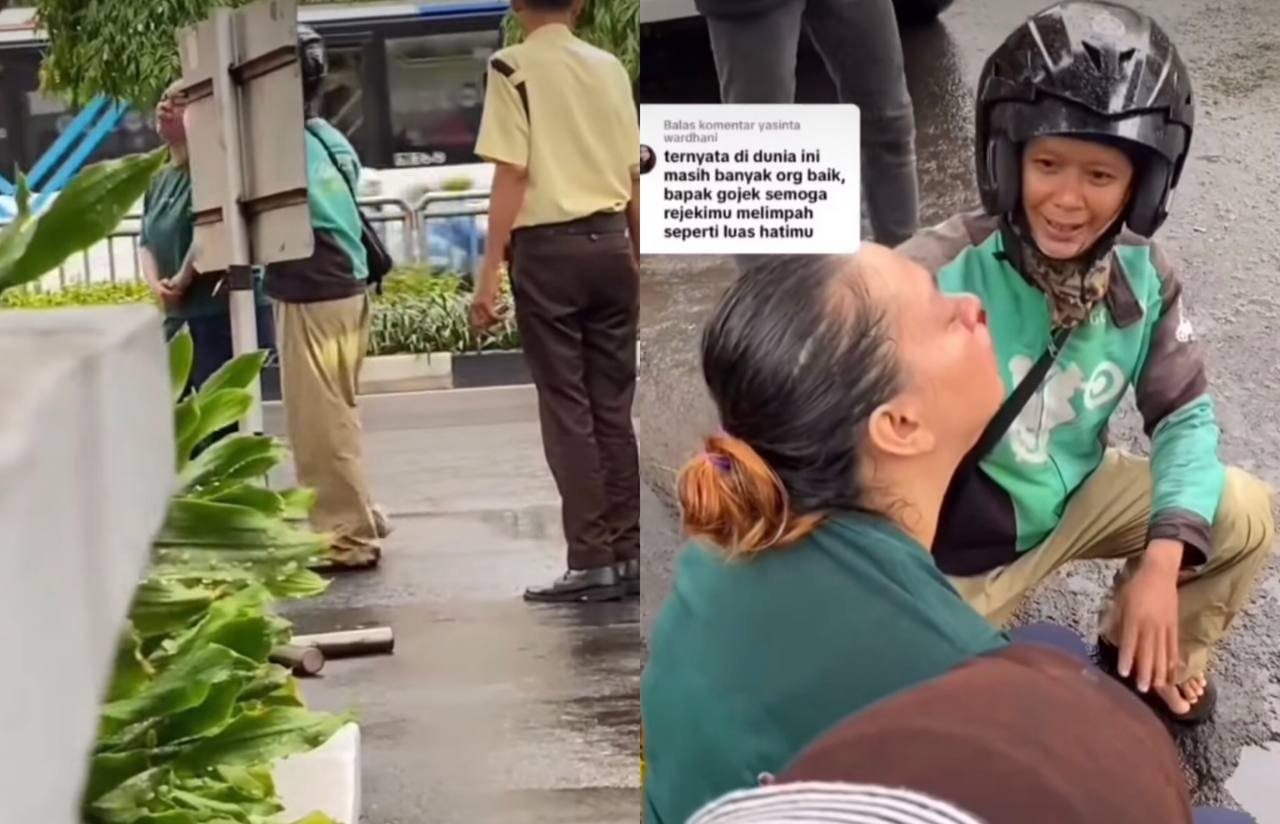 Viral! Momen Driver Ojol Tenangkan Seorang Wanita yang Berjalan Sambil Menangis Terisak di Kawasan Kalibata