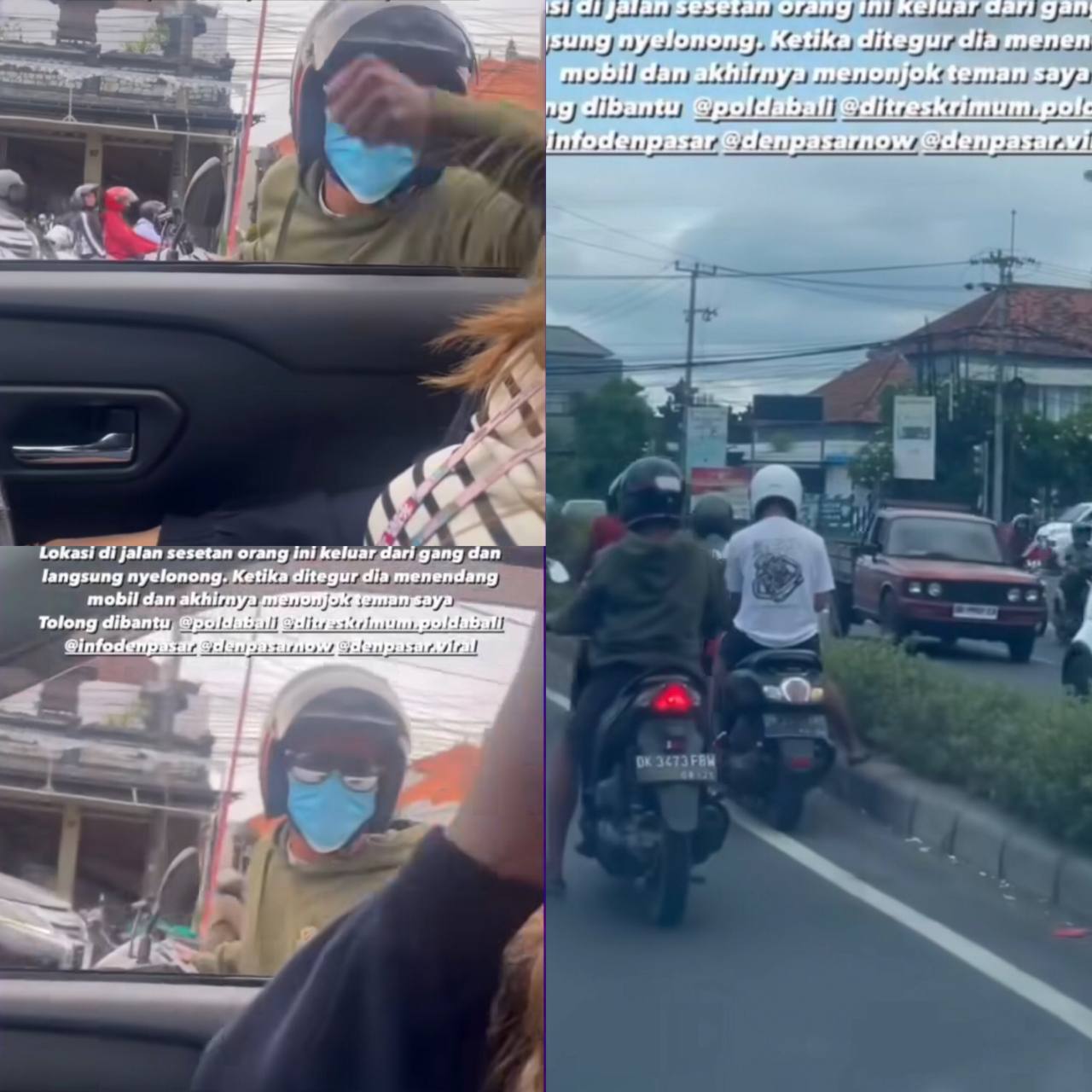 Viral! Diduga Tak Terima Ditegur, Pengendara Motor Arogan di Bali Tempeleng Seorang Wanita