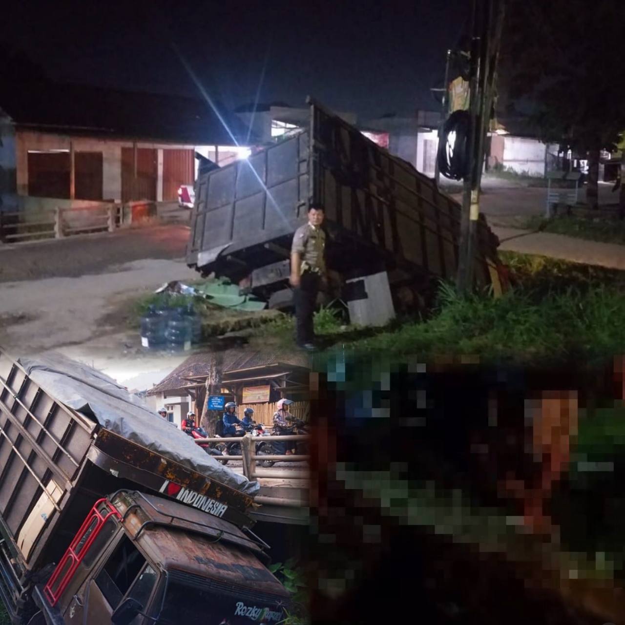 Diduga Rem Blong, Truk Fuso di Lampung Tabrak Pengendara Motor Hingga Tewas
