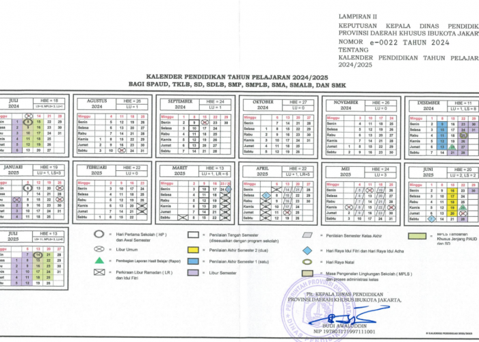 Kalender Pendidikan DKI Jakarta Tahun Ajaran Baru 2024-25, Ada Berapa Hari Libur?
