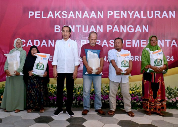 Presiden Jokowi: Bansos Beras Solusi di Tengah Ketidakpastian Harga Pangan