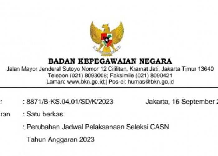 BREAKING NEWS! Jadwal Pelaksanaan Seleksi CASN 2023 Resmi Diubah BKN, Cek Jadwal Penerimaan CPNS dan PPPK!