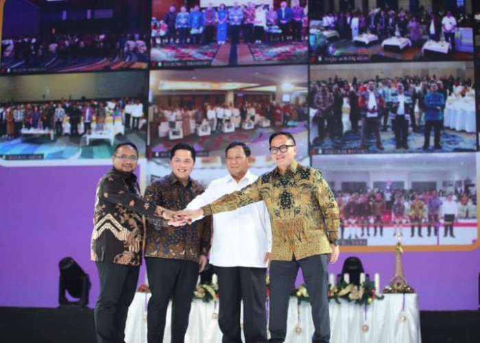 Hadiri Natal Bersama BUMN, Erick Tohir Sebut Prabowo Bagian dari Keluarga Besar