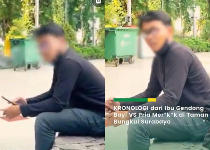 Viral! Tak Terima Ditegur saat Merokok Dekat Bayi, Pria di Surabaya Ngamuk dan Tendang Peralatan Bayi