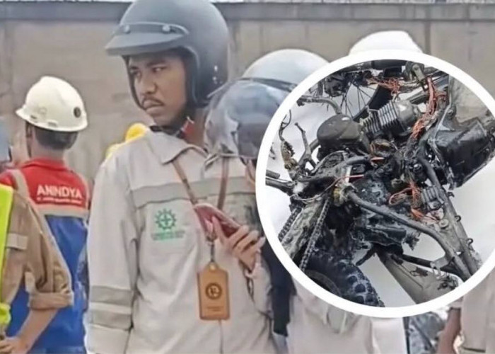 Viral! Detik-detik Tangis Karyawan Ketika Melihat Motor Hangus Terbakar di parkiran