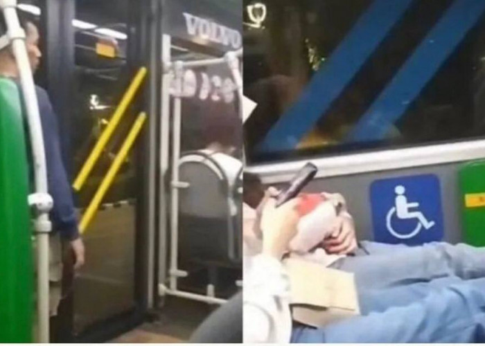 Viral Video 2 Perempuan Selonjorkan Kaki di Bangku Busway Tuai Sorotan Penumpang Lain