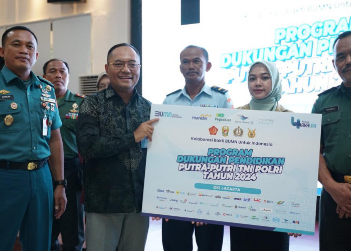 Sinergi Bank Mandiri, Garuda Indonesia, Pegadaian dan Angkasa Pura Salurkan Bantuan Kuliah Anak-Anak TNI/Polri