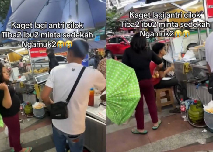 Viral! Seorang Ibu-ibu Minta Sedekah Sambil Marah-marah dan Secara Paksa ke Pedagang di Depan Unikom Bandung