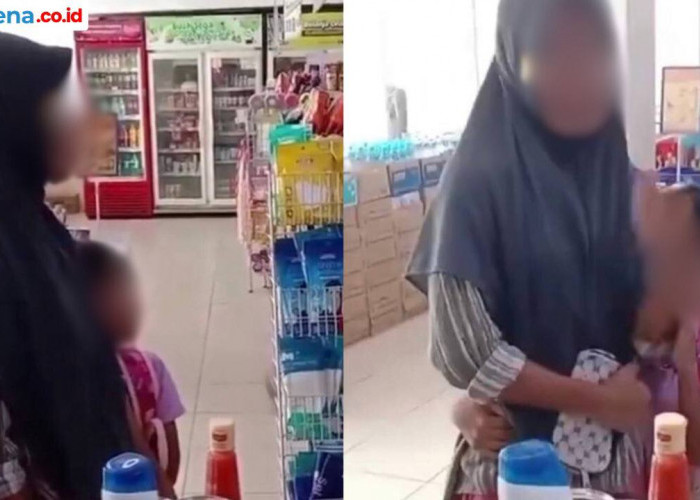 Miris! Ibu dan Anak Kepergok Kasir Curi Belanjaan di Minimarket Gunakan Tas Ransel