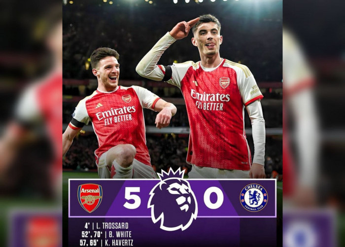 Hasil Liga Inggris Pekan 29 Arsenal vs Chelsea, Meriam London Menang Telak 5-0 