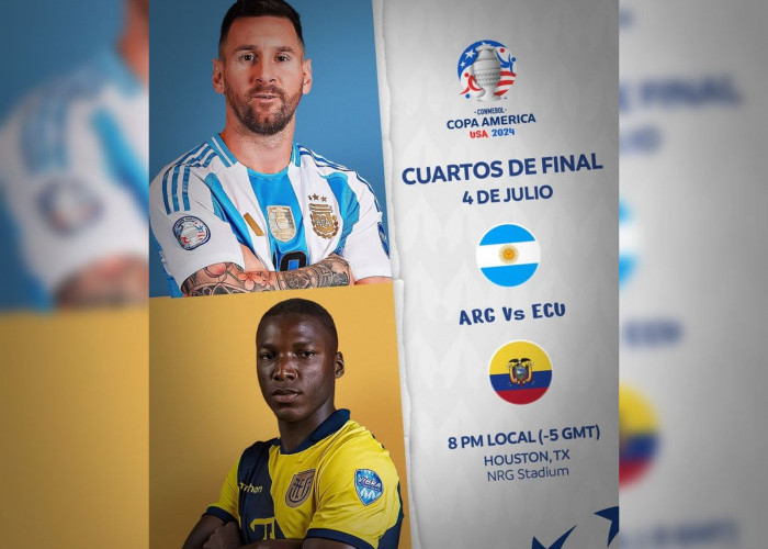 Link Nonton Perempat Final Copa America Argentina vs Ekuador 5 Juli 2024, Lionel Messi Masih Absen?