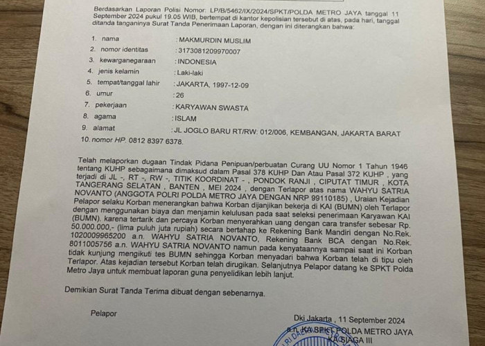 Oknum Polisi Dilaporkan Terkait Dugaan Penipuan Lowongan Kerja, Bid Propam PMJ Tindak Tegas