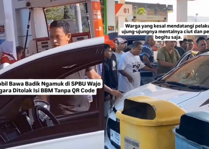 Viral, Seorang Pengendara Mobil Ngamuk Sambil Acungkan Badik saat Isi BBM di SPBU Wajo 