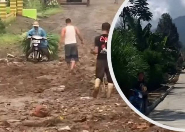 Viral! Ajak Warga Gotong Royong, Penjual Bakso di Malang Gunakan Dana Pribadinya untuk Perbaiki Jalan Desa 