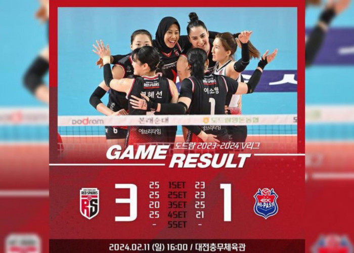 Hasil Liga Voli Korea: Megawati CS Sukses Taklukkan Hi Pass 3-1, Peluang Lebar Red Spark Geser GS Caltex