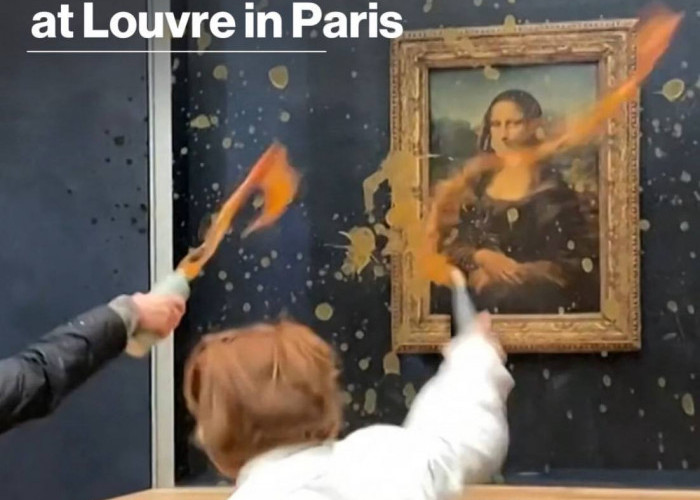 Viral! Dua Aktivis Iklim di Paris Lempari Lukisan Mona Lisa dengan Sup Labu, Diduga Faktor Ini Penyebabnya?