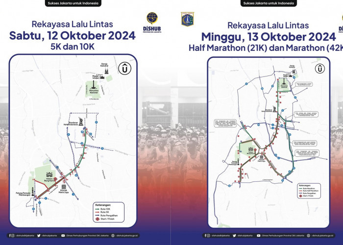 Catat! Lokasi Rekayasa Lalulintas Buntut Penyelenggaraan Jakarta Running Fest 2024 