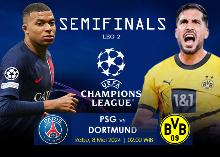 Prediksi Semifinal Liga Champions Leg 2: PSG vs Borussia Dortmund 8 Mei 2024, Head to Head dan Live Streaming