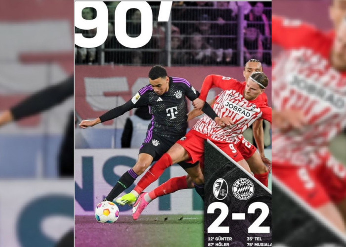 Hasil Liga Jerman: Die Roten Kembali Gagal Menang, Freiburg Tahan Imbang 2-2 Bayern Munchen