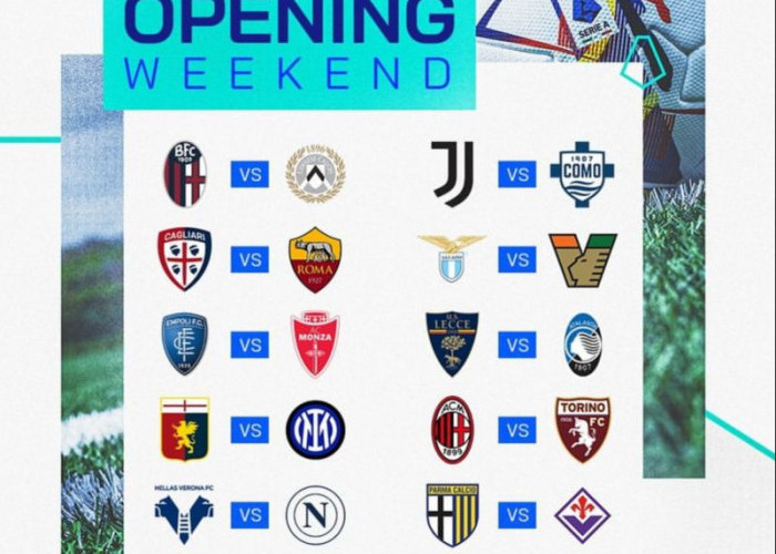 Jadwal Lengkap Liga Italia 2024-2025, Lazio vs Venezia dan Juventus vs Como