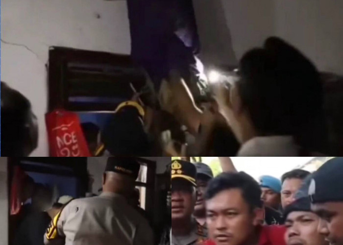 Viral! Detik-detik Polisi dan Warga Lakukan Penangkapan Oknum Pimpinan Ponpes yang Sembunyi di Atas Plafon