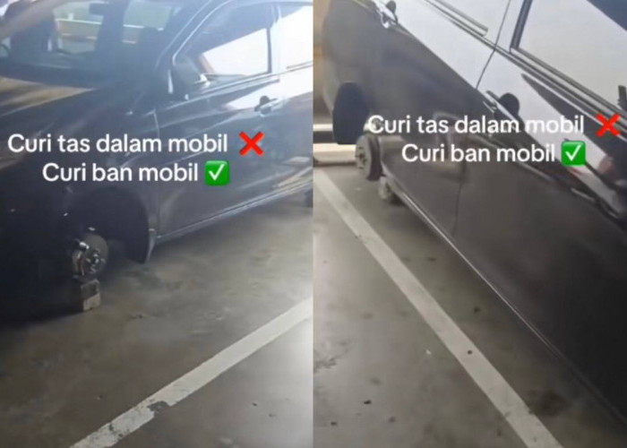 Viral! 3 Ban Mobil Hilang Digondol Maling saat Parkir di Mall 