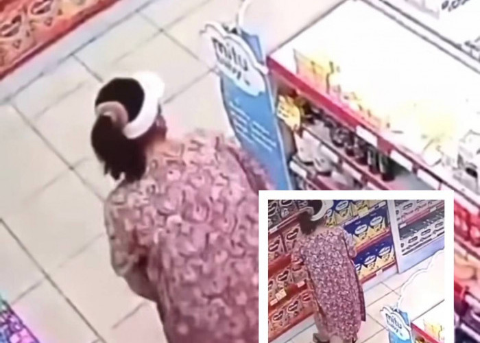 Viral! Emak-emak Terekam CCTV Mencuri Susu Formula di Minimarket