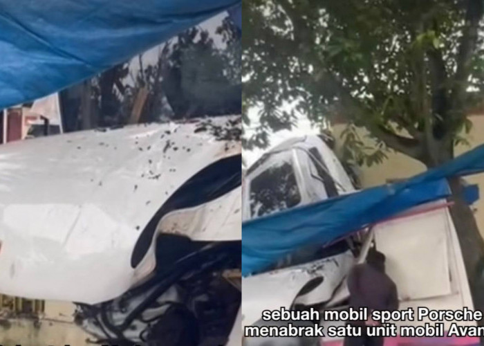 Kronologi Porsche Tabrak Avanza hingga Nyangkut di Pagar Polrestabes Medan