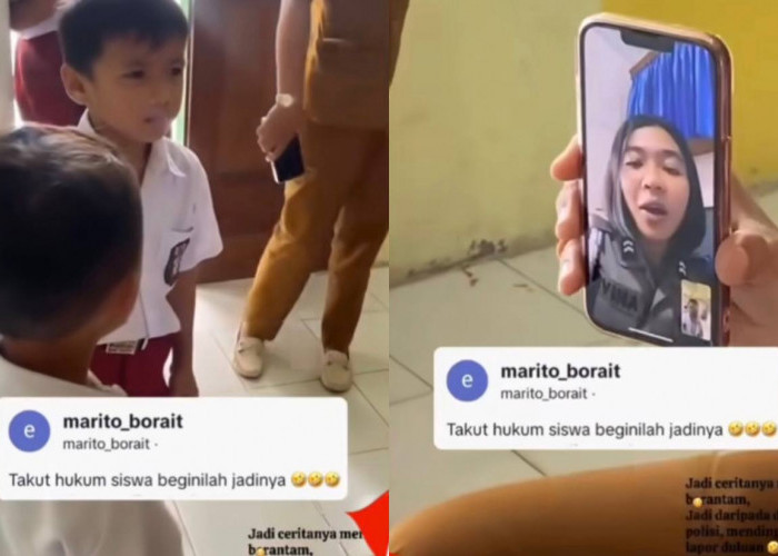 Viral, Momen Lucu Seorang Guru di Sumut VC Polwan untuk Takuti Murid yang Berkelahi