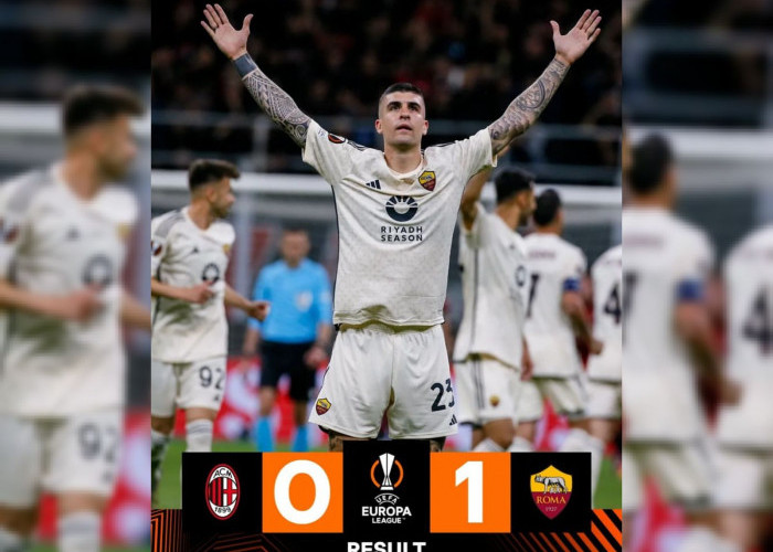 Hasil Liga Europa AC Milan vs AS Roma, Serigala Ibukota Ngamuk di San Siro 1-0