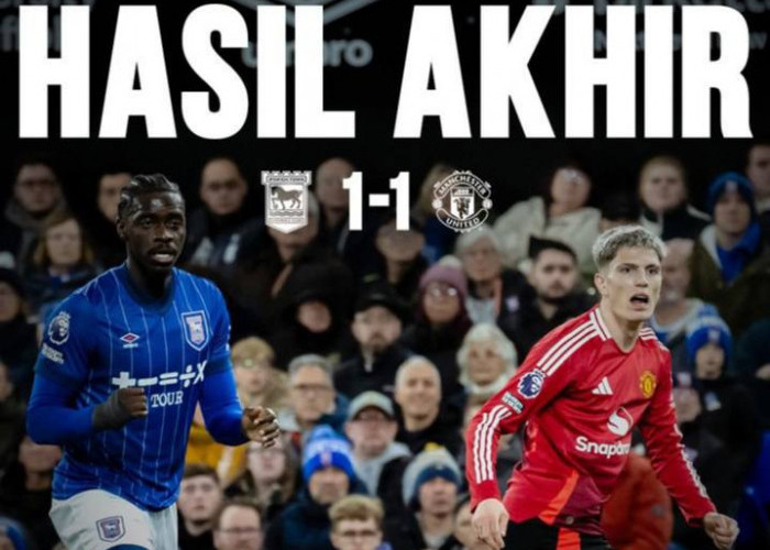 Hasil Liga Inggris Ipswich Town vs Man United: Laga Perdana Ruben Amorim Ditahan Imbang 1-1