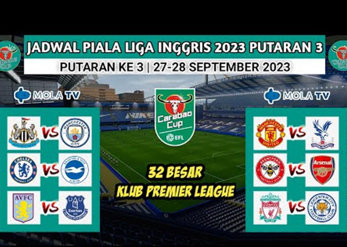 Jadwal Lengkap Carabao Cup 2023 Manchester United Vs Crystal Palace, Liverpool Vs Leicester City