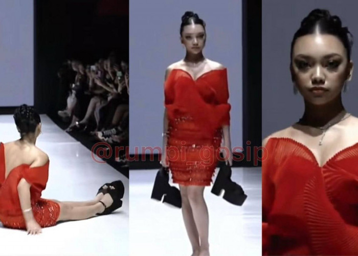 Detik-detik Naura Ayu Jatuh Diatas Panggung saat Fashion Show JF3, Namun Tetap Profesional dan Tenteng Heels