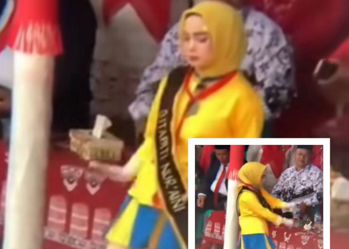 Viral, Seorang Mayoret Berbaju Kuning Pakai Jilbab Tapi Rok Mini Joget Pargoy Tuai Kecaman Netizen!