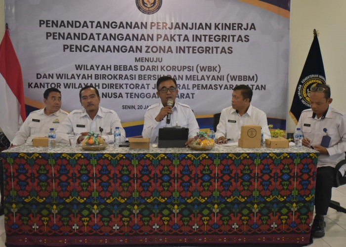 Kanwil Ditjen PAS NTB Canangkan Pakta Integritas dan Penandatanganan Perjanjian Kinerja 2025