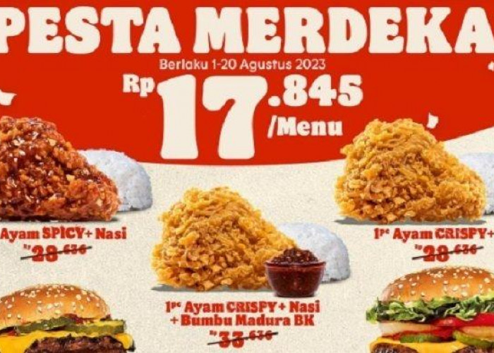 PROMO MERDEKA Burger King 17 Agustus PAKET 17 ribuan