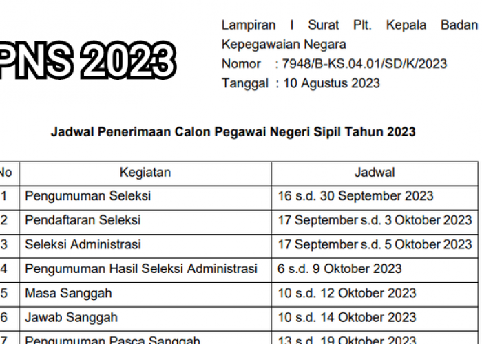 Tahapan CPNS dan PPPK  Sedang di Tahap Pengumuman Pascasanggah, Terdapat Total 27.289 Formasi Baik Untuk  CPNS Maupun PPPK