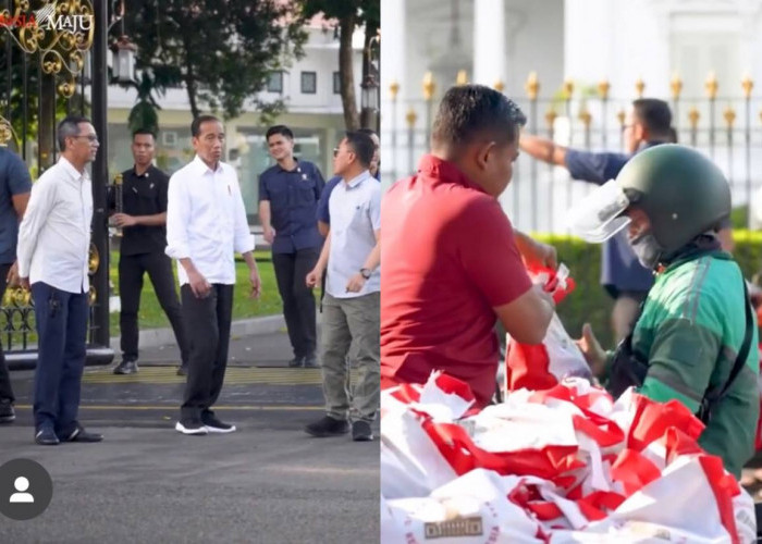Presiden Jokowi Bagikan 1000 Paket Sembako untuk Warga yang Melintas di Sekitar Istana