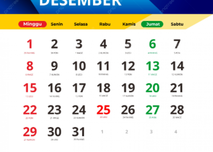 Kalender Jawa Desember 2024, Lengkap dengan Pasaran dan Weton