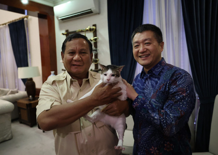 Didampingi Kucing Bobby, Prabowo Terima Ucapan Selamat dari Dubes China di Kertanegara