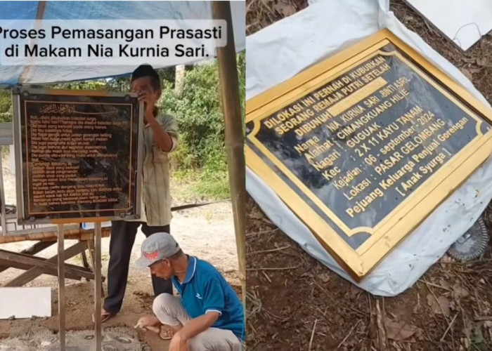 Heboh! Pemasangan Prasasti di Makam Nia Kurnia Sari 'Gadis Penjual Gorengan' Picu Pro Kontra 