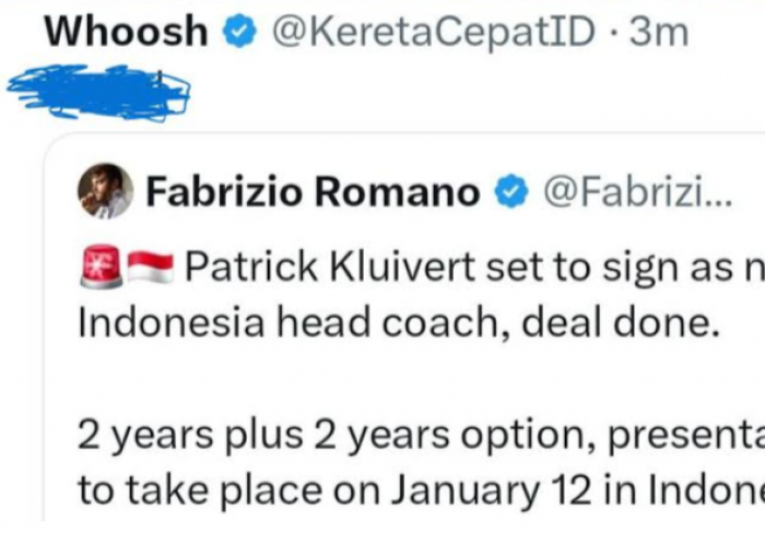 Kronologi Admin X Whoosh Hina Patrick Kluivert